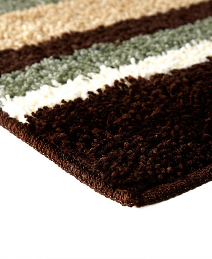 Home Dynamix Avalon NonSlip Stripe Shaggy Bath Mat Macy's