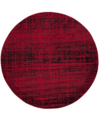 Adirondack 116 Red and Black 6' x 6' Round Area Rug
