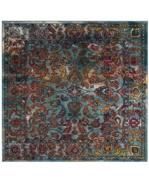 Safavieh Crystal Light Blue and Orange 7' x 7' Square Area Rug