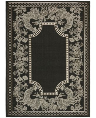 Courtyard CY3305 Black and Sand 8' x 11' Sisal Weave Outdoor Area Rug