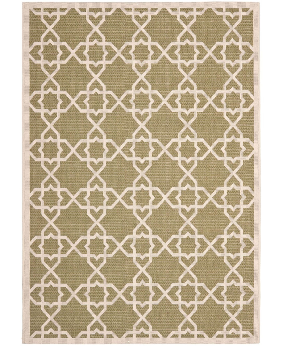 Safavieh Courtyard Cy6032 Green And Beige 5'3" X 7'7" Outdoor Area Rug