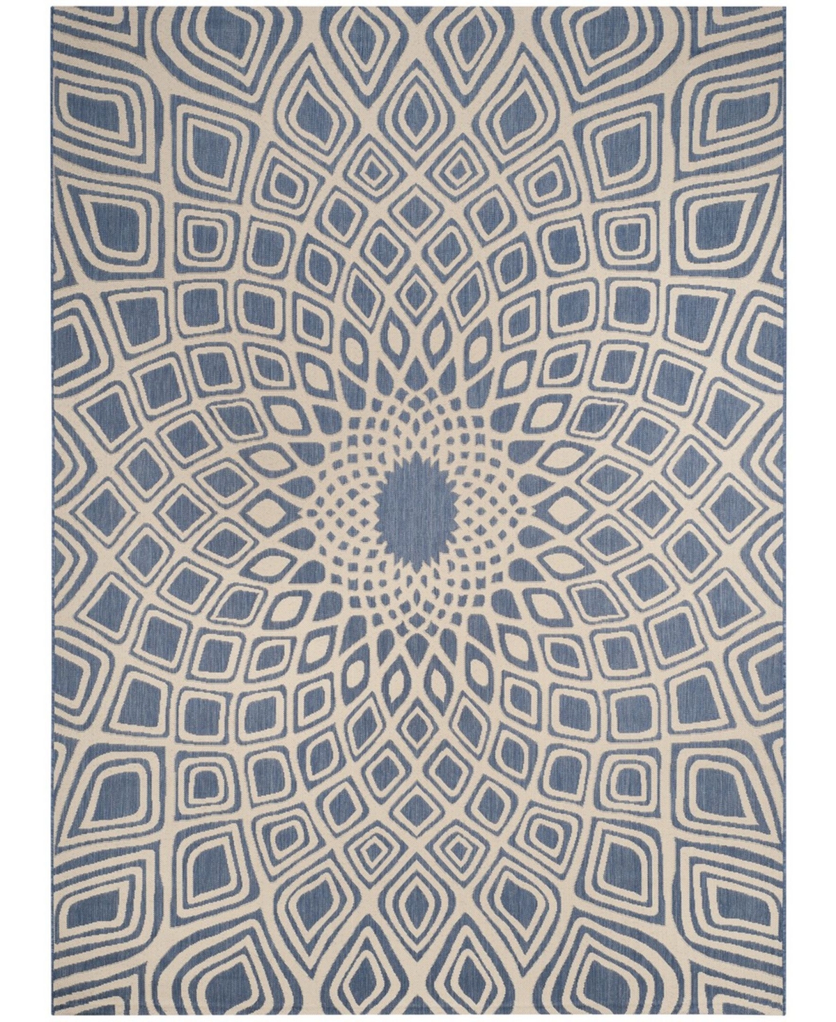 Safavieh Courtyard Blue and Beige 8' x 11' Sisal Weave Outdoor Area Rug - Blue