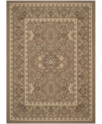 Courtyard CY6727 Brown and Creme 8' x 11' Sisal Weave Outdoor Area Rug