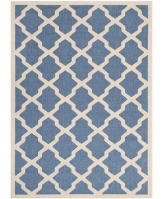 Courtyard CY6903 Blue and Beige 5'3" x 7'7" Sisal Weave Outdoor Area Rug
