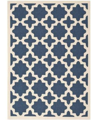 Courtyard CY6913 Navy and Beige 5'3" x 7'7" Sisal Weave Outdoor Area Rug