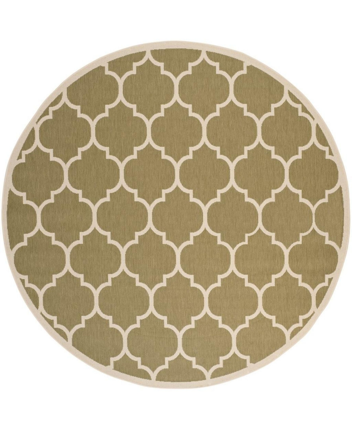 Safavieh Courtyard Cy6914 Green And Beige 7'10" X 7'10" Round Outdoor Area Rug