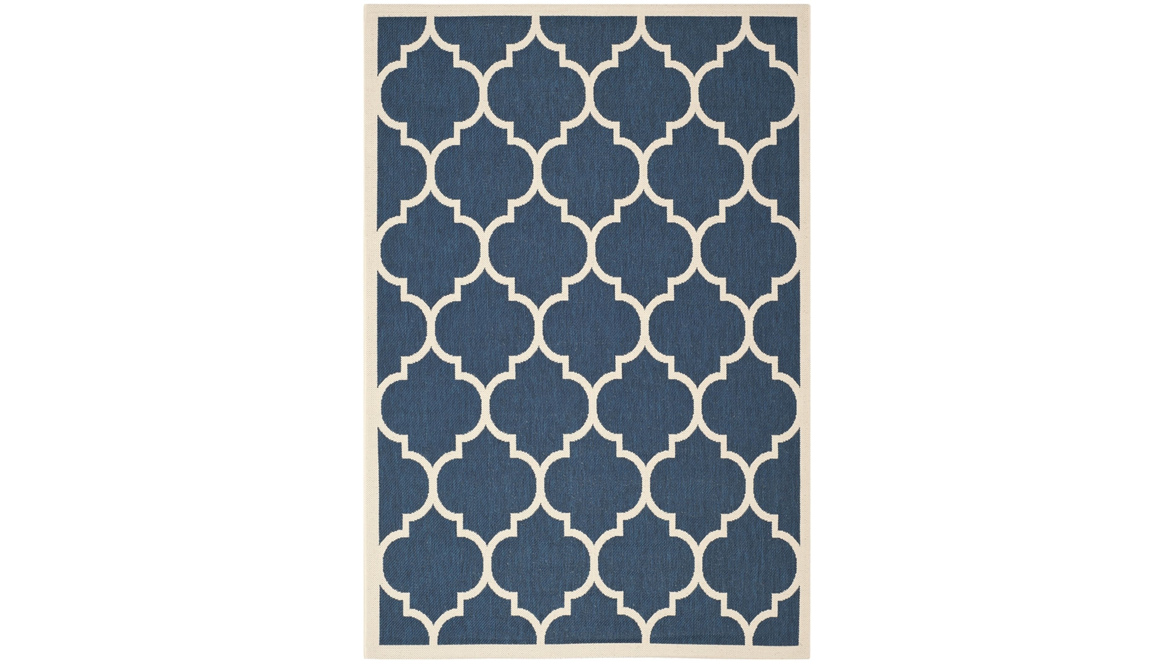 Safavieh Courtyard CY6914 Navy and Beige 5'3" x 7'7" Sisal Weave Outdoor Area Rug
