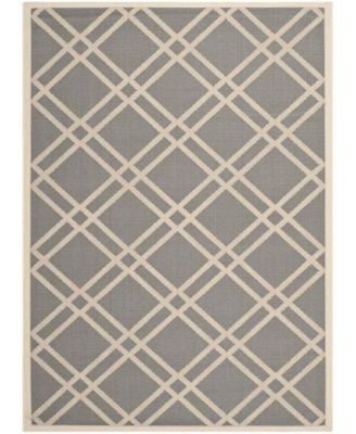 Courtyard CY6923 Anthracite and Beige 5'3" x 7'7" Sisal Weave Outdoor Area Rug