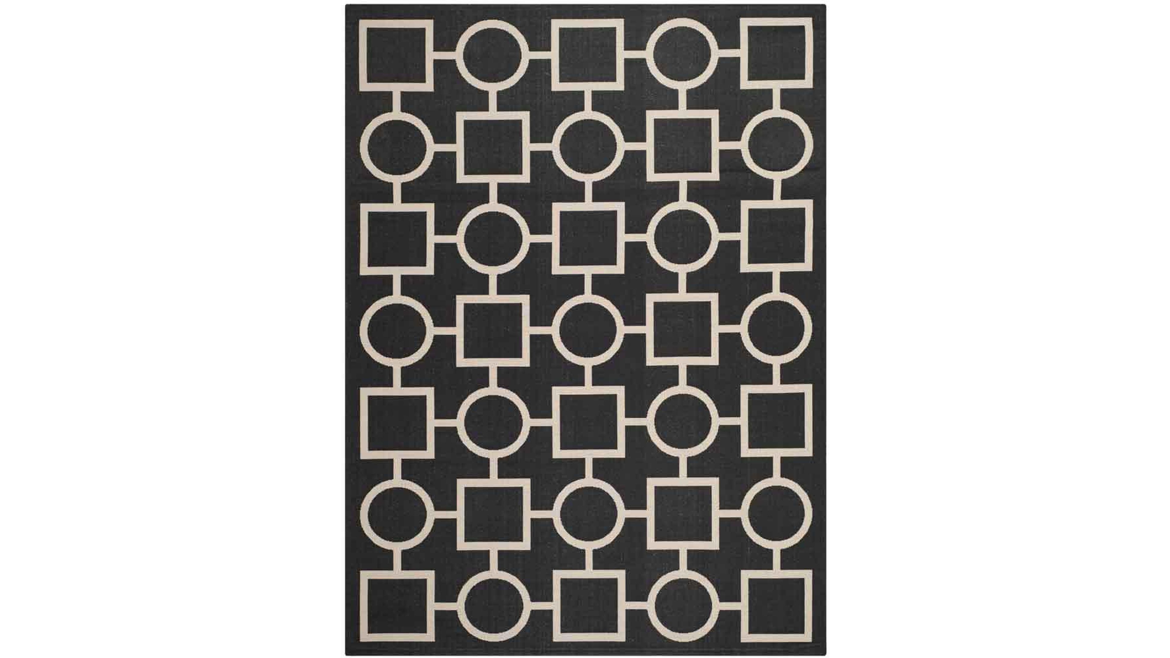 Safavieh Courtyard CY6925 Black and Beige 5'3" x 7'7" Sisal Weave Outdoor Area Rug
