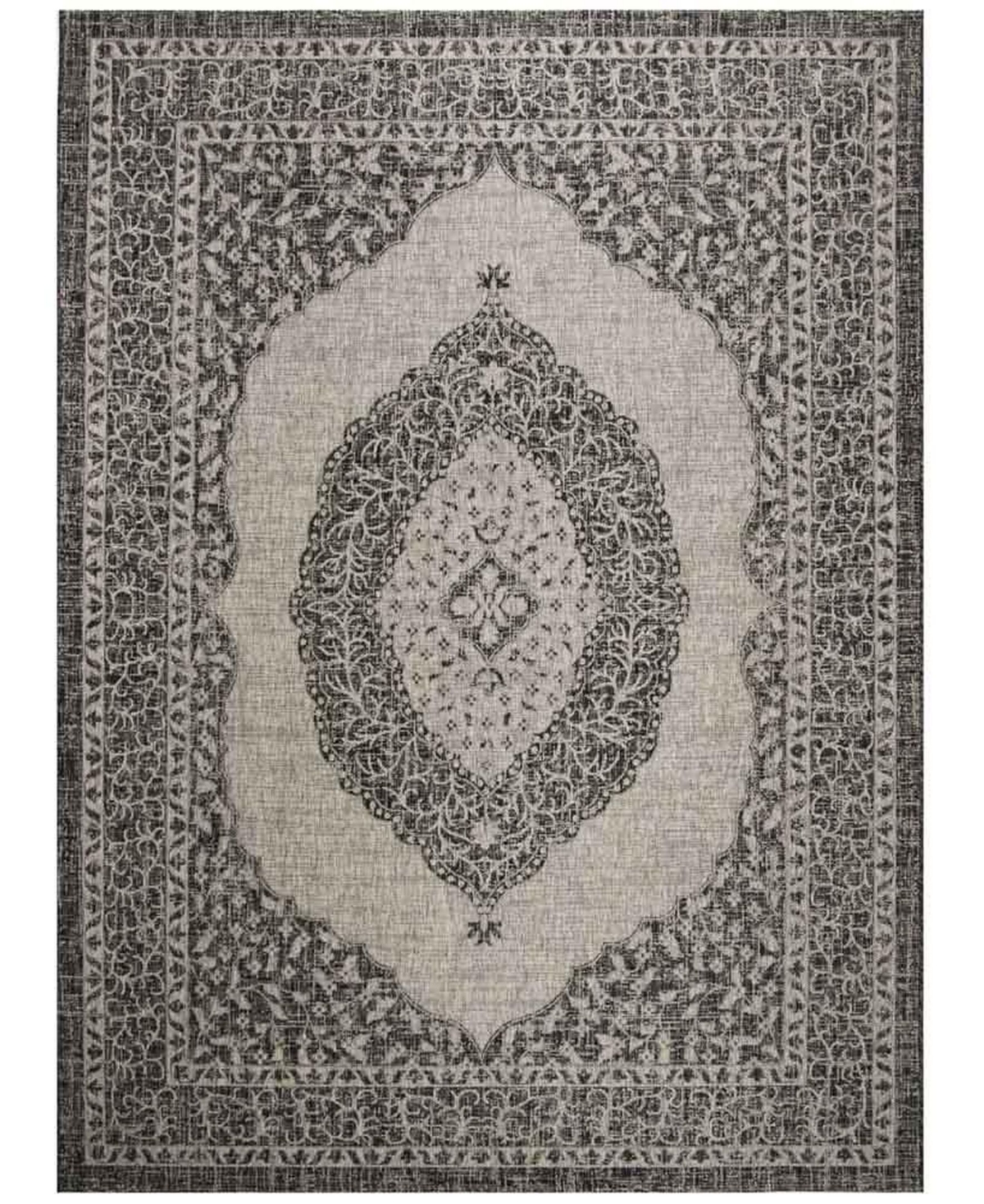 Safavieh Courtyard Light Gray and Black 8' x 11' Sisal Weave Outdoor Area Rug - Light Gray