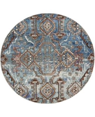 Safavieh Harmony HMY406 Blue and Light Blue 7' x 7' Round Area Rug - Macy's