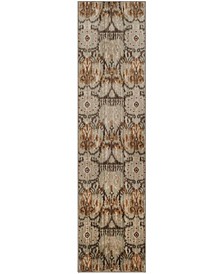 Infinity Green and Brown 2' x 8' Runner Area Rug