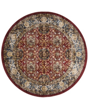 Safavieh Bijar Red and Royal 6'7in x 6'7in Round Area Rug