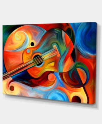 Design Art Designart Music And Rhythm Abstract Canvas Art Print - 32" X ...