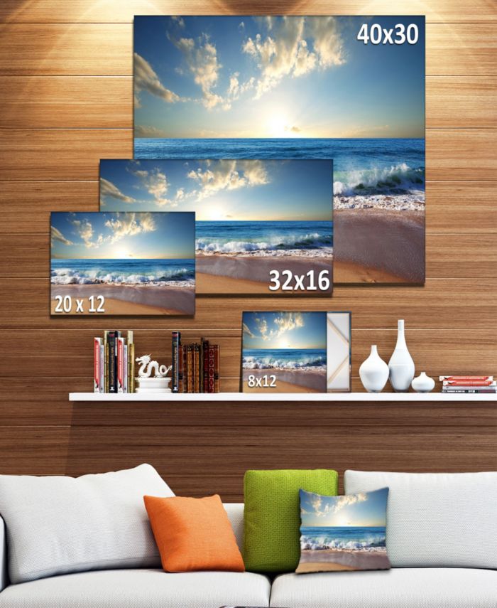 Design Art Designart Sea Sunset Seascape Photography Canvas Art Print - 20" X 12" & Reviews - Wall Art - Macy's