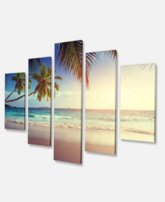 Designart Typical Sunset On Seychelles Beach Extra Large Seascape Art ...