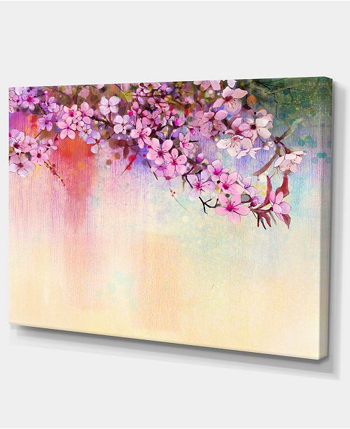Design Art Designart Watercolor Painting Cherry Blossoms Floral