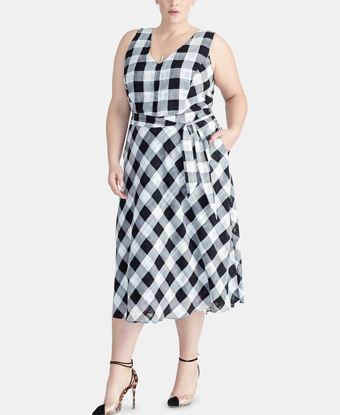 Cool Plus Size Checkered Dress Gallery