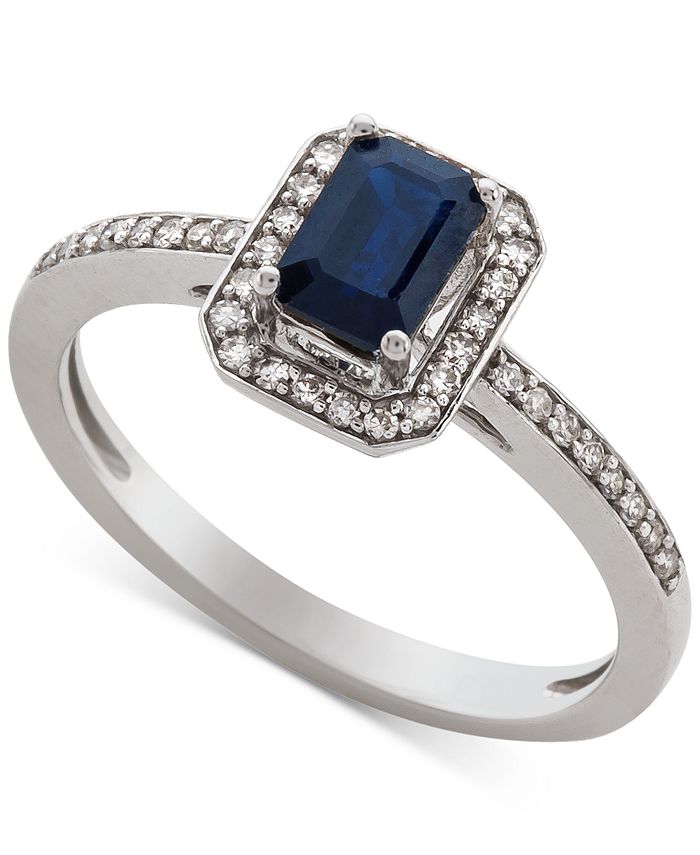 Macy's Sapphire (1/2 ct. t.w.) & Diamond (1/5 ct. t.w.) Ring in 14k ...