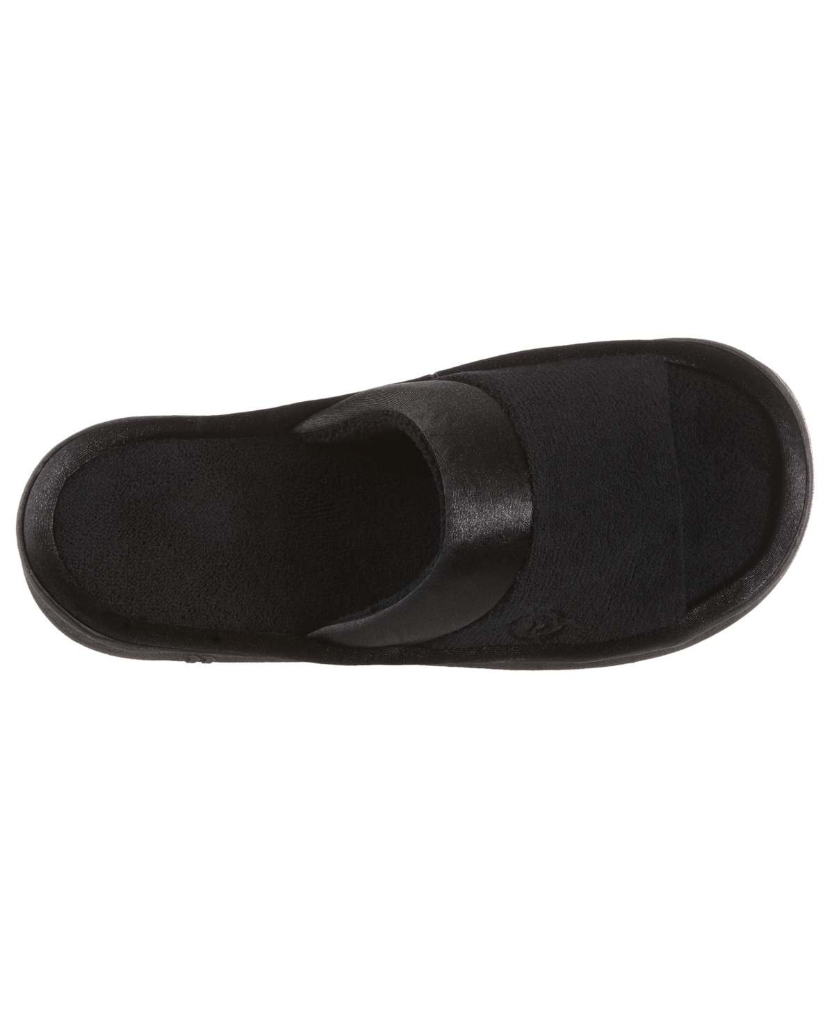 Isotoner Women's Microterry Satin Trim Wider Width Slide Slippers
