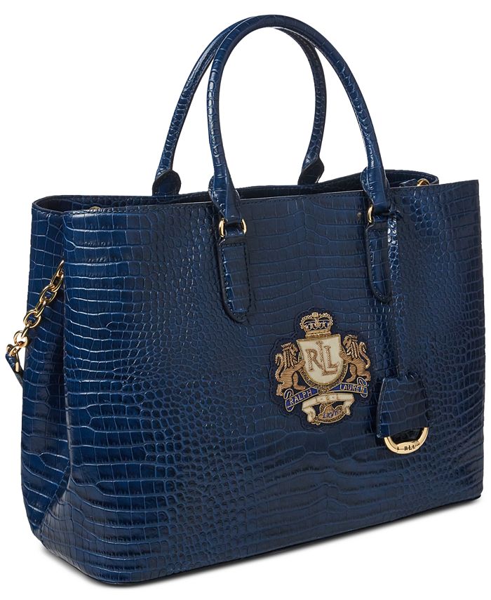 Lauren Ralph Lauren Dryden Marcy CrocEmbossed Leather Satchel Macy's