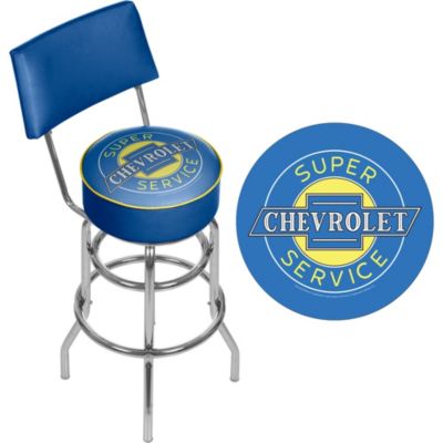 Trademark Global Chevrolet Swivel Bar Stool with Back - Super Service