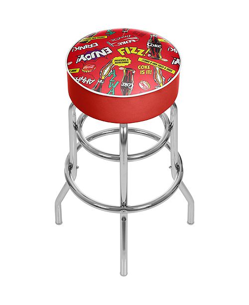 Trademark Global Coca Cola Padded Swivel Bar Stool Pop Art