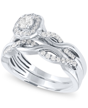 image of Diamond Halo Bridal Set (1/2 ct. t.w.) in 14k White Gold