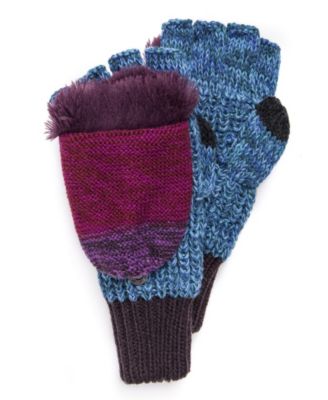Muk Luks Women's Fingerless Flip Mittens