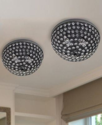 Elegant Designs 2 Light Elipse Crystal Flush Mount Ceiling Light 2 Pack