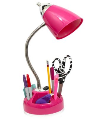 Limelight's Flossy Organizer Desk Lamp with Charging Outlet Lazy Susan Base