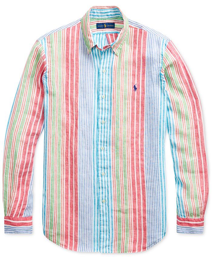 Polo Ralph Lauren Men's Classic-Fit Linen Striped Shirt & Reviews ...