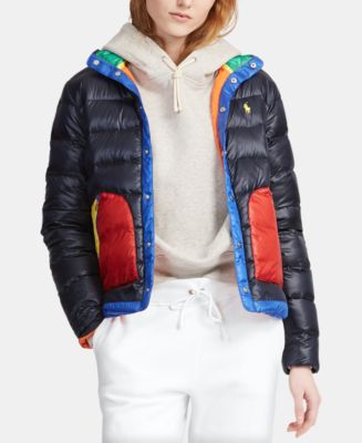 Polo Ralph Lauren Colorblocked Down Jacket - Macy's