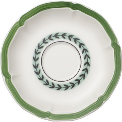 French Garden Green Lines Tea Cup Saucer