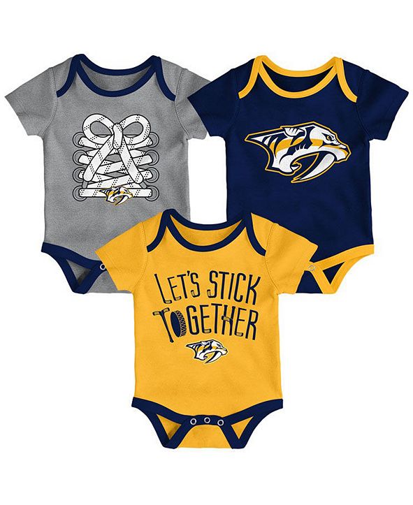 Outerstuff Nashville Predators Five On Three Creeper 3 Pc Set, Infants