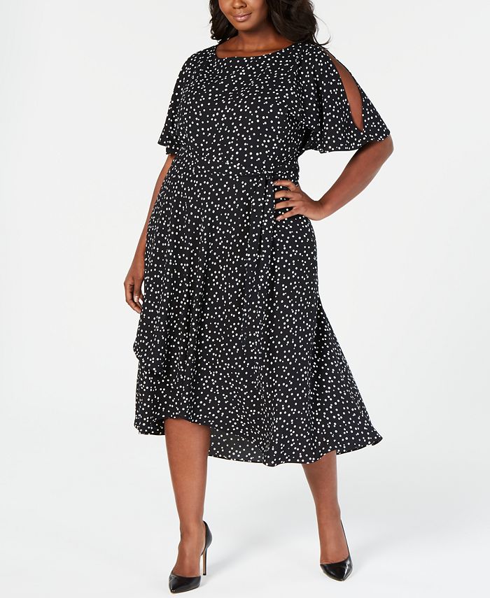 Anne Klein Plus Size Split-Sleeve Midi Dress - Macy's