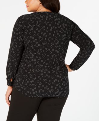 Anne Klein Plus Size Split-Neck Tunic 