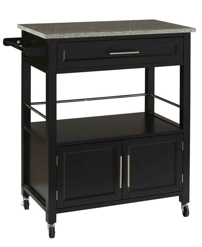 Linon Home Décor Cameron Kitchen Cart with Granite Top, Black Macy's