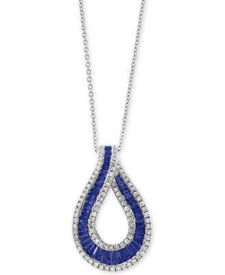 EFFY Collection - Gemstone & Diamond (3/8 ct. t.w) 18" Pendant Necklace in 14k Gold