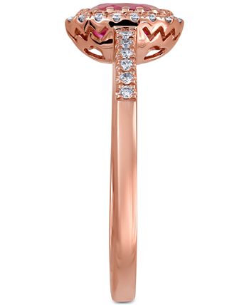 Macy's - Pink Sapphire (1 ct. t.w.) & Diamond (1/5 ct. t.w.) Ring in 14k Rose Gold