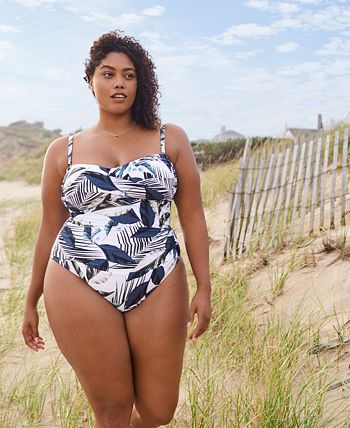 La Blanca Plus Size Moment Of Zen Bandeau One Piece Swimsuit Macy s