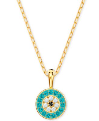 Swarovski - Multi-Pav&eacute; Evil Eye Pendant Necklace, 14-7/8"