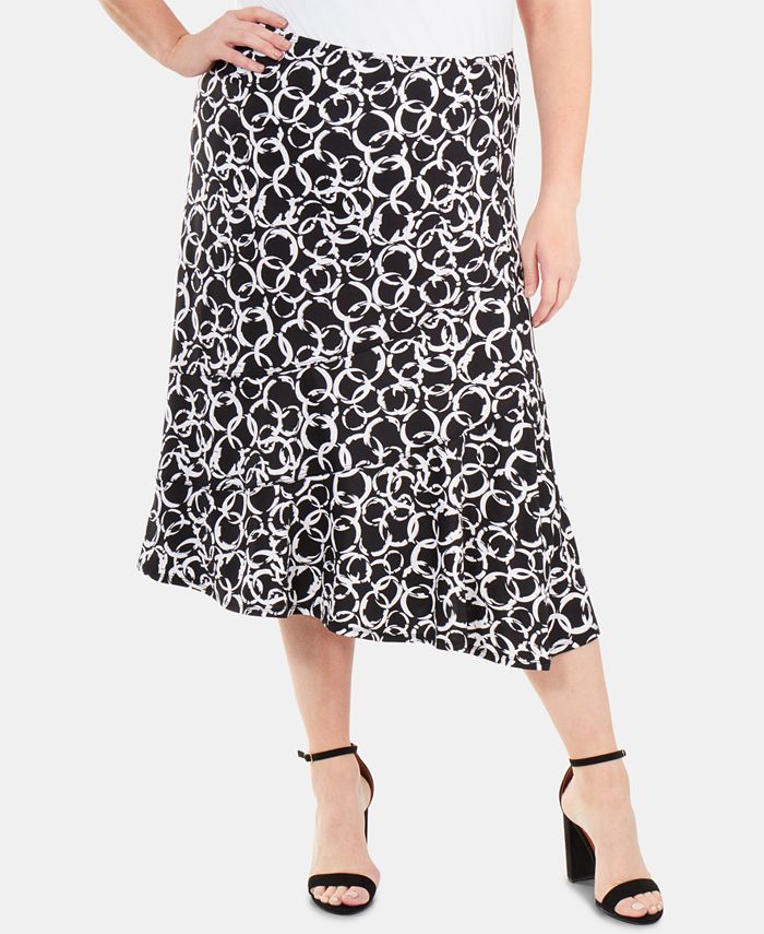 NY Collection Plus Size Printed Midi Skirt & Reviews - Skirts - Plus ...