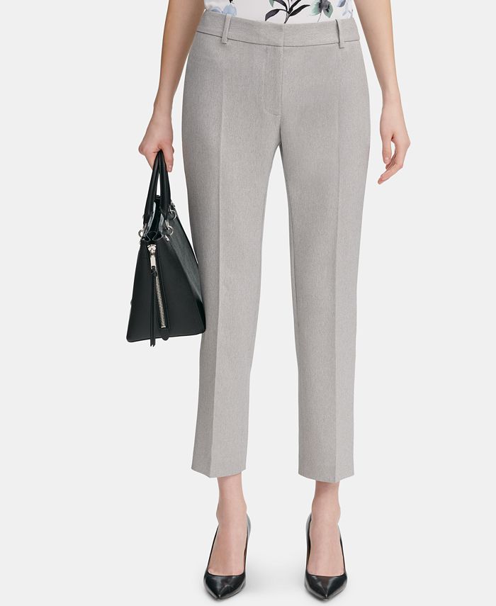 Calvin Klein Petite Straight-Leg Ankle Pants - Macy's