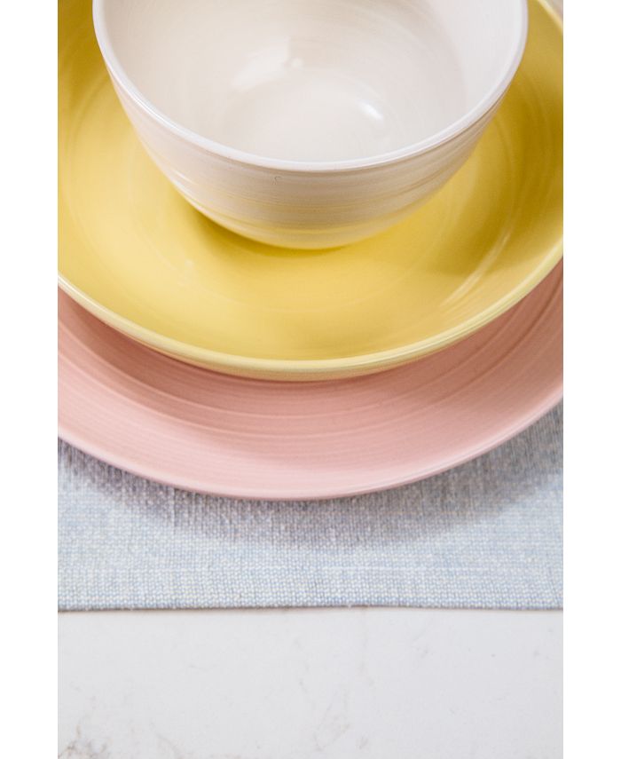 Martha Stewart Collection CLOSEOUT! Color Striping Dinner Plates, Set