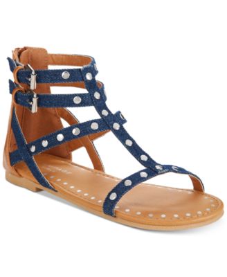 Rampage - Little & Big Girls Vivian Embellished Denim Sandals