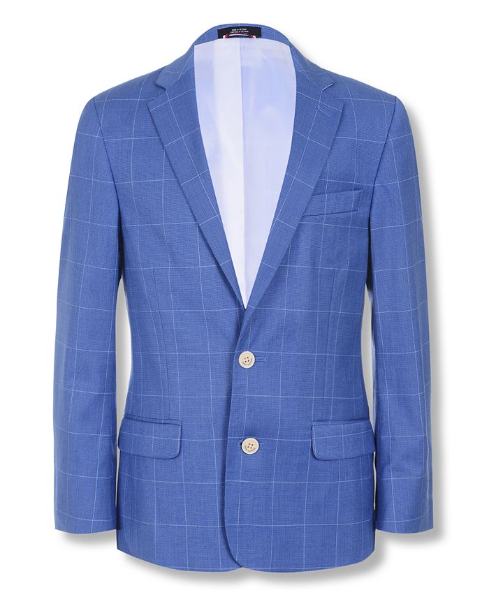 Tommy hilfiger blue windowpane suit hotsell