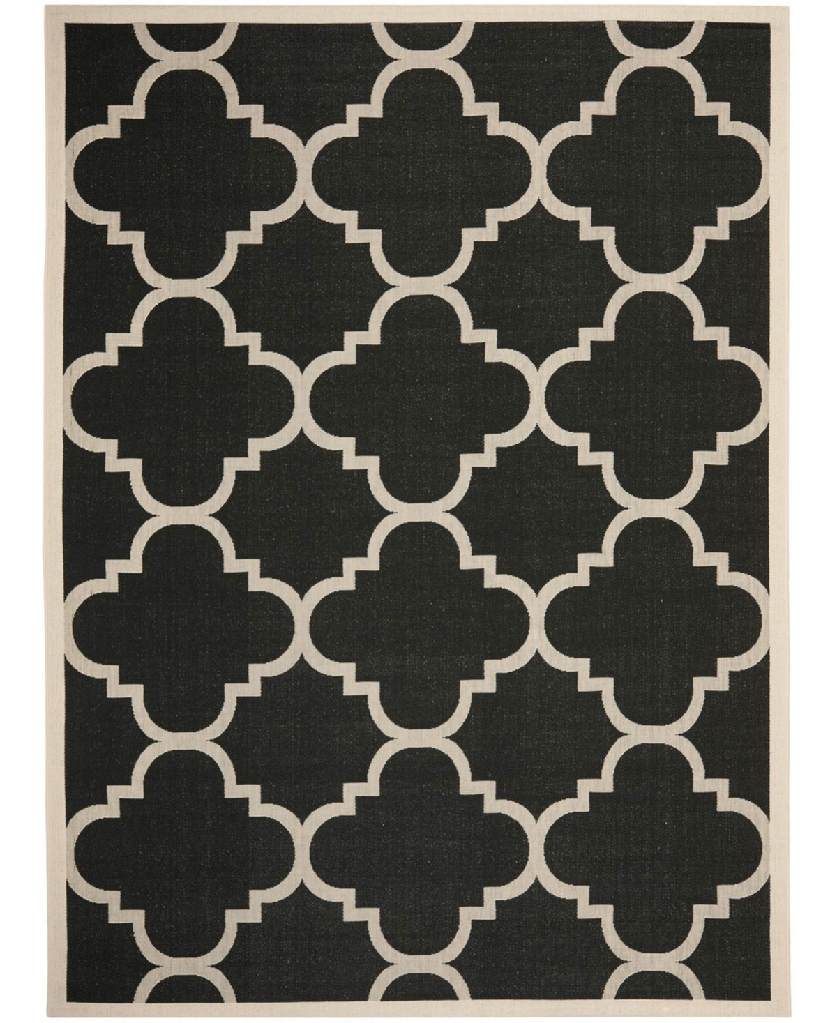 Safavieh Courtyard Black and Beige 8'11in x 12' Sisal Weave Rectangle Outdoor Area Rug - Black / Be
