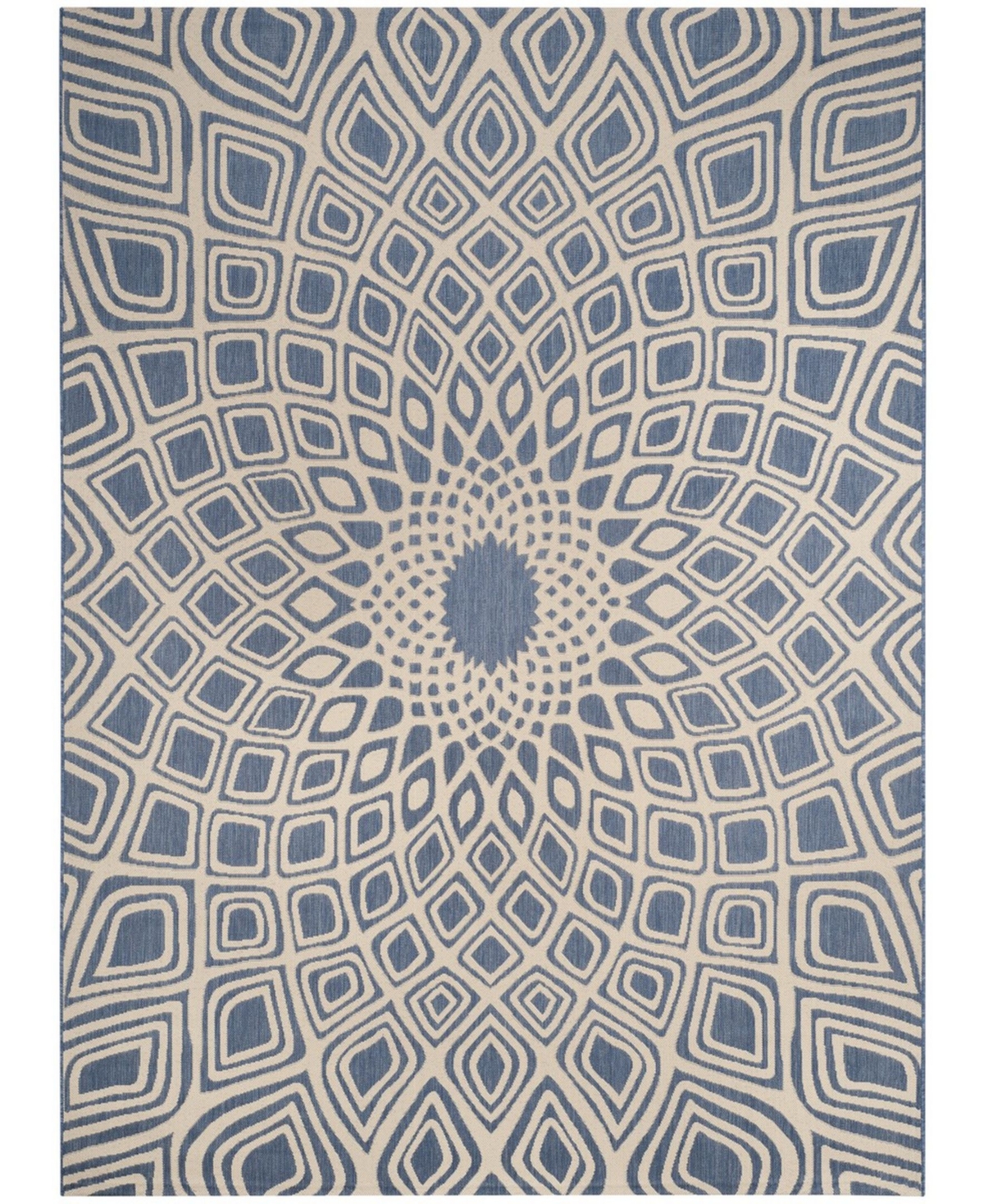 Safavieh Courtyard Cy6616 Blue And Beige 9' X 12' Sisal Weave Outdoor Area Rug