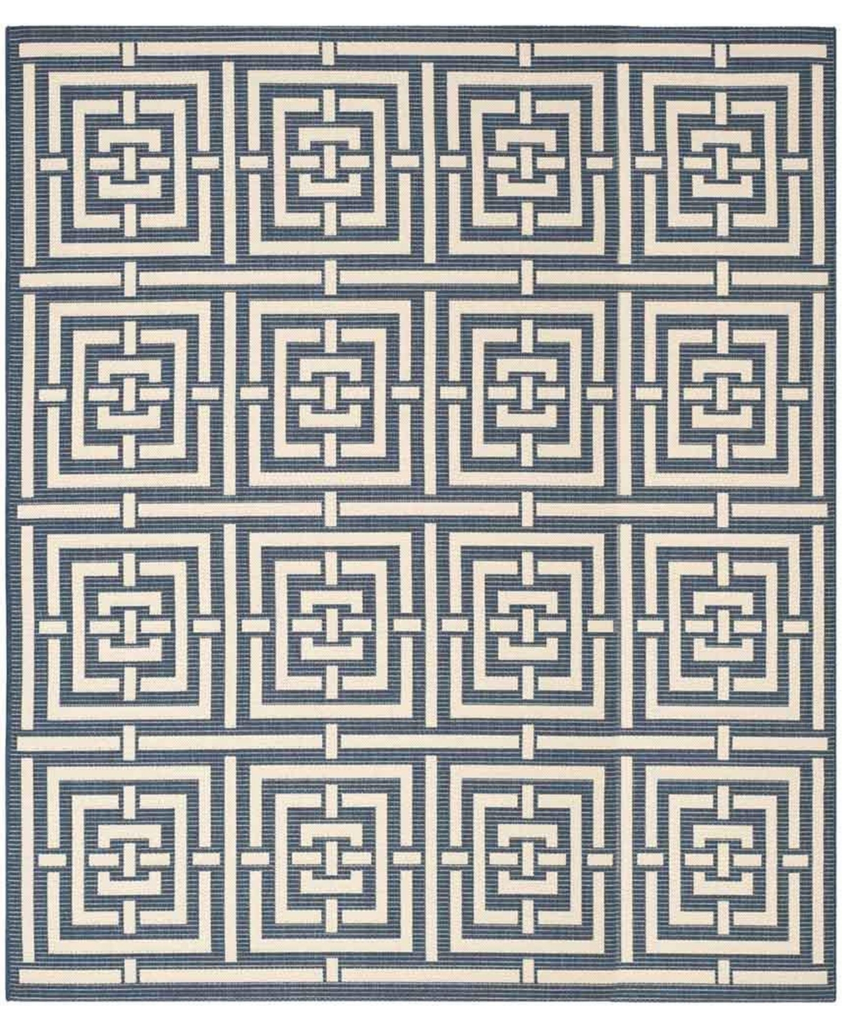Safavieh Courtyard Navy and Beige 9' x 12' Sisal Weave Outdoor Area Rug - Navy / Bei
